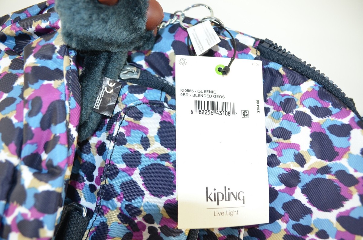 New Kiplings Queenie Blended Geos Nylon Backpack MSRP $104  display picture 1
