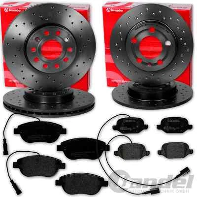 Brembo DISCHI FRENO FORATI PASTIGLIE ANTERIORI + POSTERIORI adatti per Abarth 500 595 695