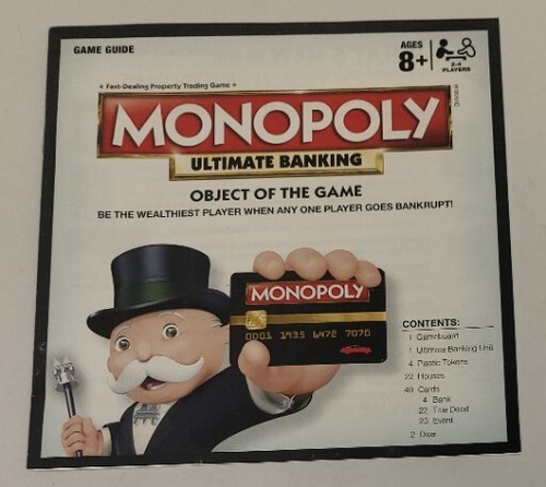 Monopoly Ultimate Banking Instructions Manual Rules 2015 Replacement ...