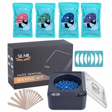 Waxing Kit for Hair Removal, Wax Warmer Kit with Hard Wax Beans, At-Home Waxing