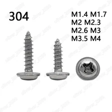 M1.4 M1.7 M2 M3 M4 304 Stainless Steel Cross Recessed Truss Head Tapping Screws