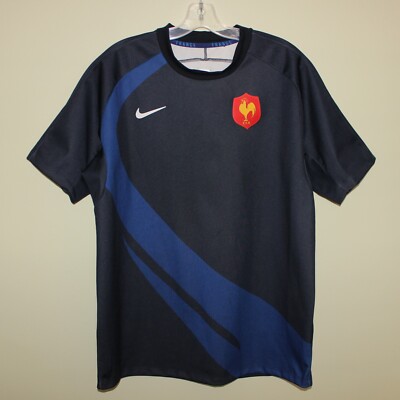 flawless mint Nike FFR France 2008-09 rugby union jersey maillot shirt navy blue