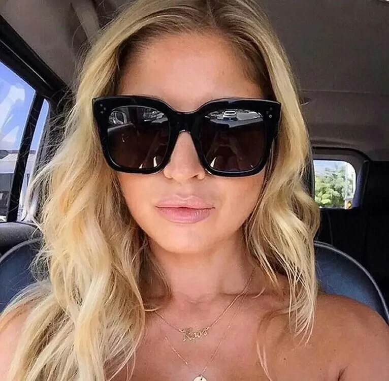 Kim Kardashian Flat Oversized Sunglasses Women Fashion Square Big Frame New