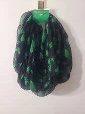 Black/Green Shamrock Loop Scarf By Celebrate 