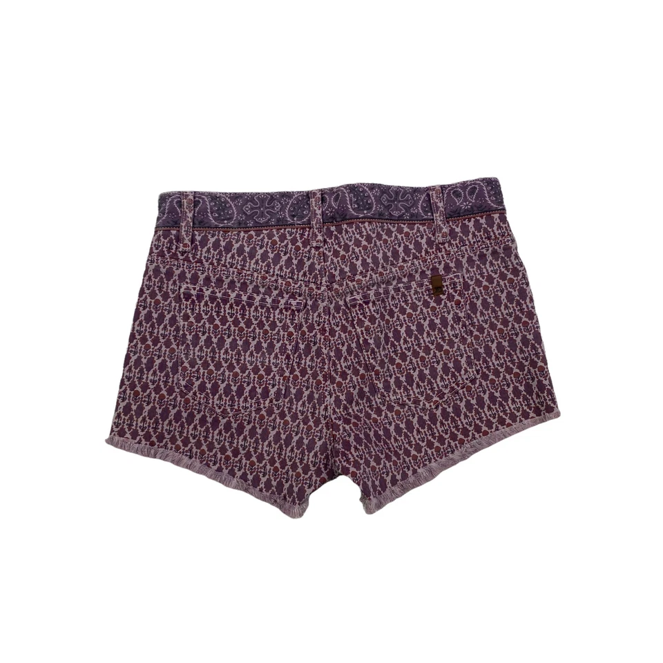 Joes Jeans Cut Off Jean Shorts Womens Size 25 Plum Bandana Print Denim - Image 2 of 4