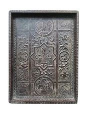 *HH* Antique Florentine Noble Tray Herald Coat of Arms Giglio Florence Medici