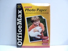 Photo Paper Office Max High Gloss 20 Sheets 8.5" x 11" Inkjet for Home & Office