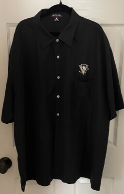 Pittsburgh Penguins NHL Antigua Button Up Shirt Mens 2XL TTG Short Sleeve