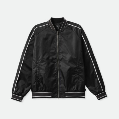 BRIXTON DILLINGER SOUVENIR BOMBER JACKET GR: M BLACK CHARCOAL