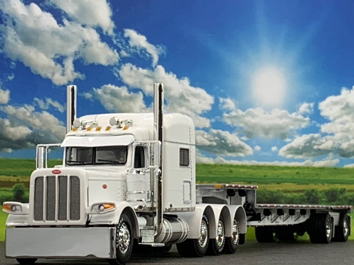 ミニカー 1/64 DCP Peterbilt 389 Tri-Axle &Trailer 1/64 DCP PETERBILT 389 TRI AXLE W/ 70