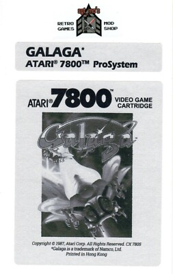 Atari 7800 Replacement Label - Galaga [Retail]