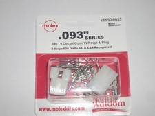 MOLEX 76650-0055 .093" 9 CIRCUIT POWER PLUG RECEPTACLE SOCKET SET OF 1 W/ PINS