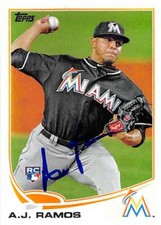 A.J. Ramos autographed baseball card (Miami Marlins) 2013 Topps #175 Rookie