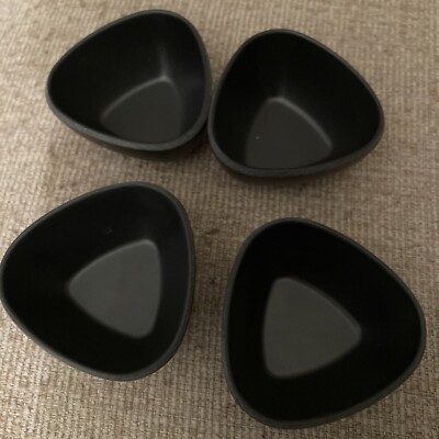 Black Triangular  Sauce Cup - 2 oz. Capacity,  Condiment Set Of 4. Dipping