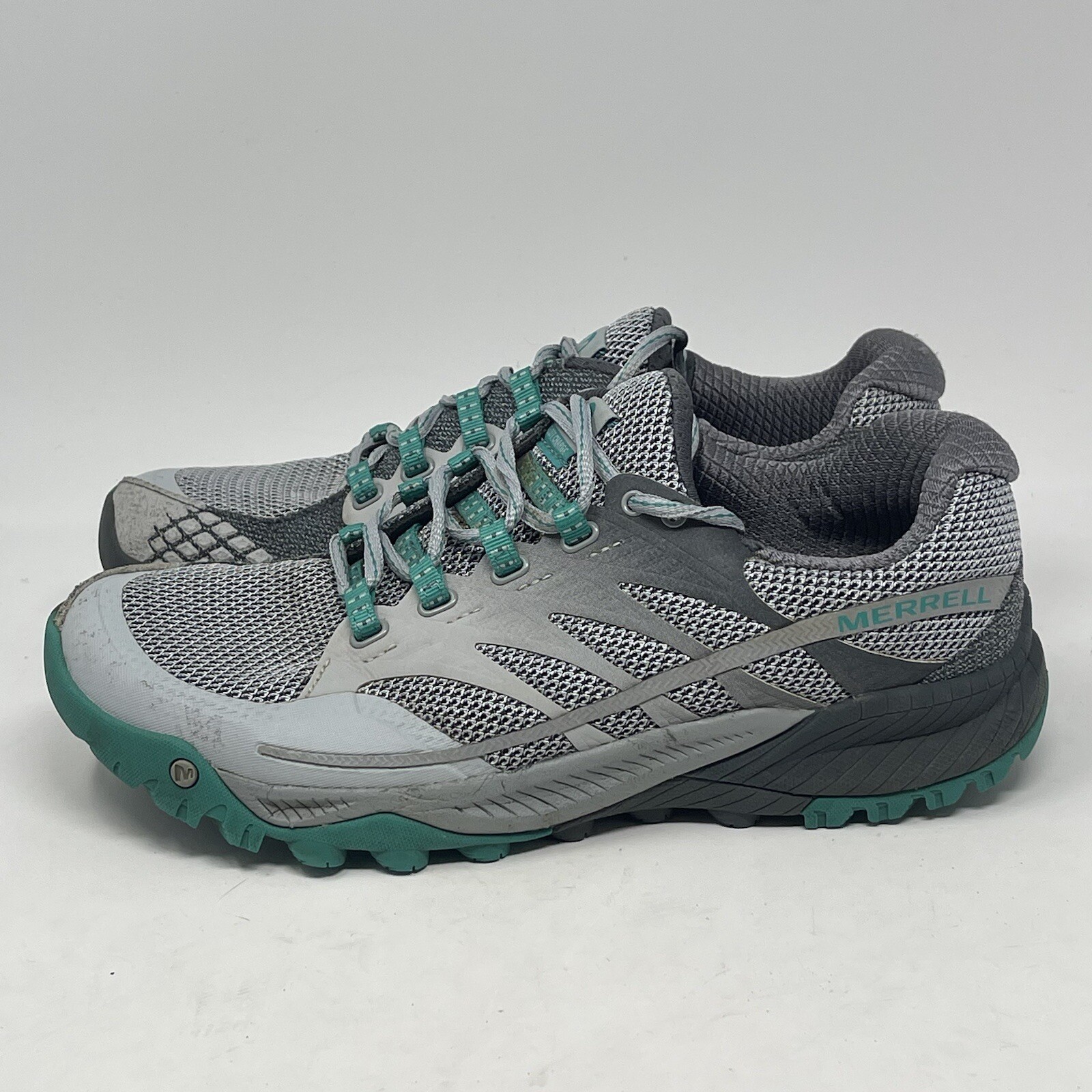 Scarpe Merrell Allout Charge donna 9 5 grigio verde trail terreno running sneakers