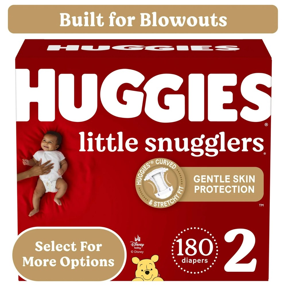 Huggies Little Snugglers Diapers - Size 2 - 180ct