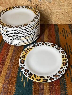 RARE Paul Cardew Leopard Panthera Pardus Animal Print Salad Plates Bread