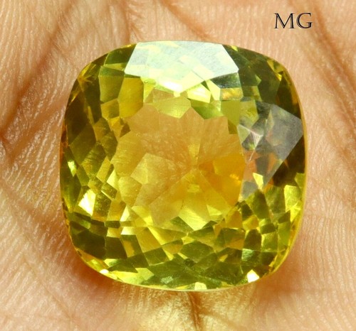 Ayush Gems Anello regolabile in argento con zaffiro giallo da 3,00