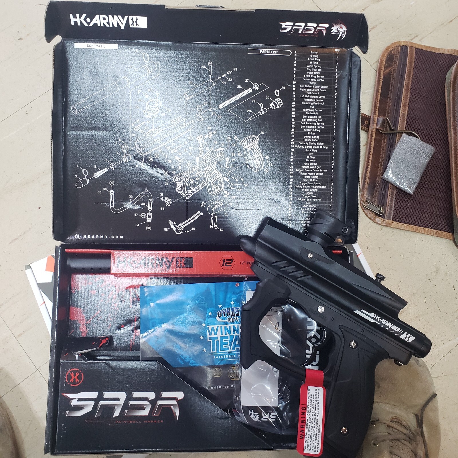 CLEARANCE HK Army SABR Paintball Gun .68 Cal SemiAuto Marker Black