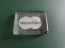 Vintage MasterCard Glass Paperweight