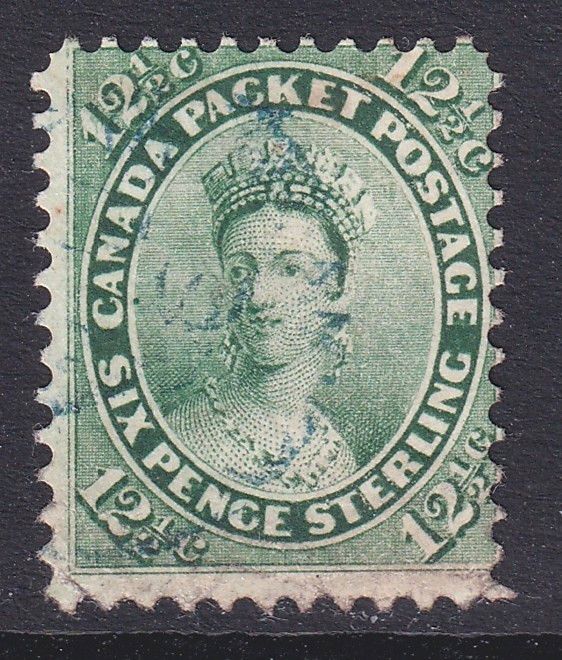 Canada sound used 1859 12.5 cent blue-green