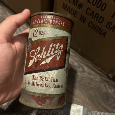 1940s-1950s Schlitz Steel Flat Top Beer Can 12 Ounce EMPTY | eBay
