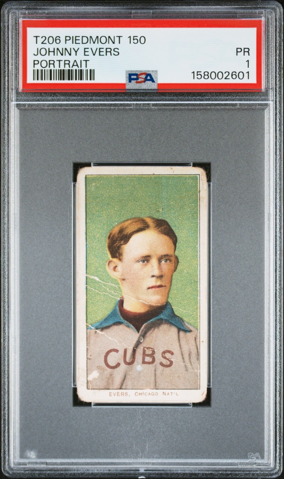 1909-11 T206 PIEDMONT 150 PORTRAIT JOHNNY EVERS PSA 1