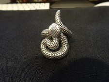  768--VINTAGE STERLING SILVER LARGE SNAKE RING-925-SIZE-12.5--VERY NICE