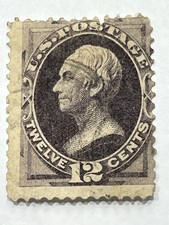 US Stamp Scott #140, Henry Clay, 12 cent, 1870, Used, W/ 12X16 Point H Grill,