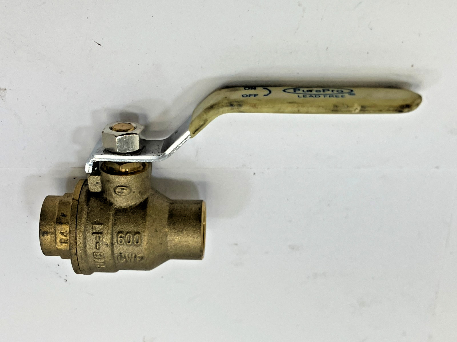 1/2 Inch 600 CWP Full Port Sweat (CXC) Brass Ball Valve ~ NOS Shop Soiled