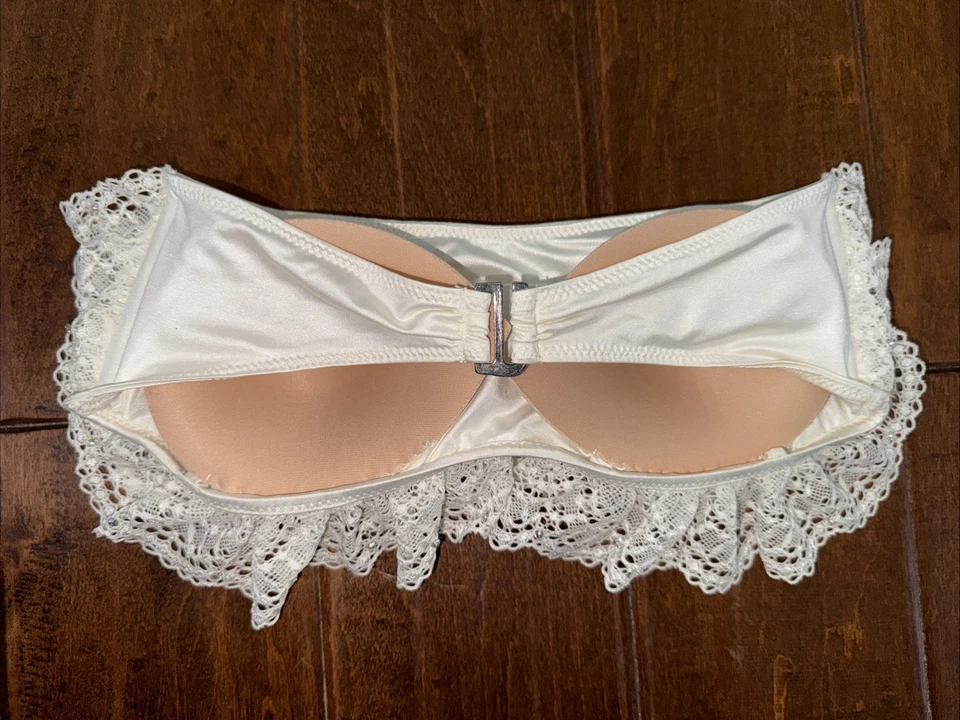 Conjunto de biquíni noiva coelho praia novo sem etiquetas parte superior S parte inferior M - Imagem 4 de 4