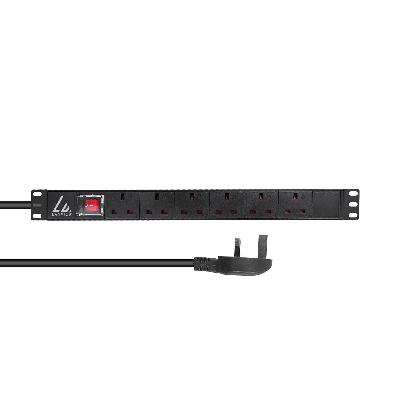 Lanview LVR-3MUK-SW-UK6 UK Rack mount power strip