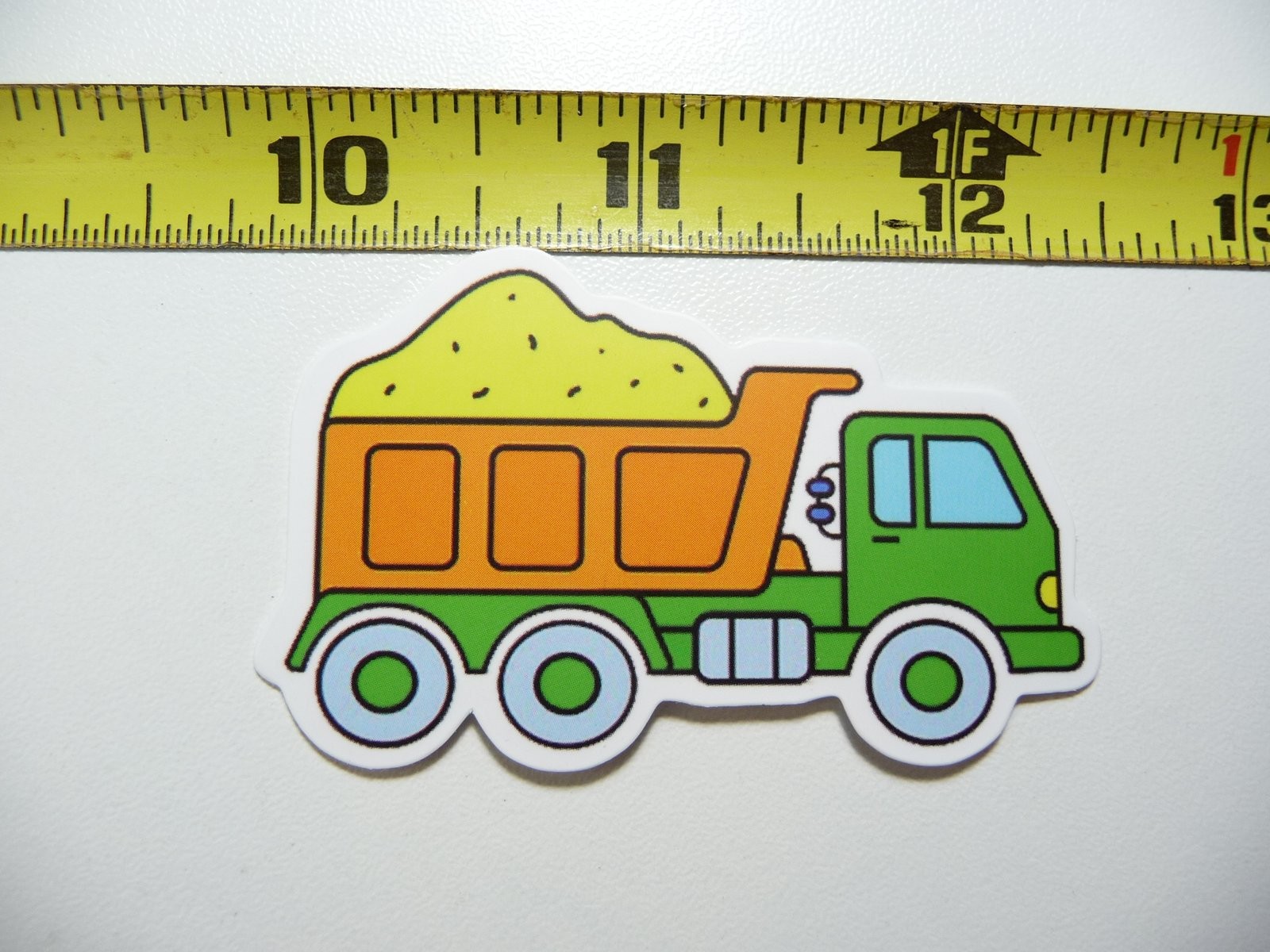 Cartoon Dump Truck with Dirt Decal Sticker for Construction Equipment