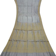 Namaste Vintage Gray Sarees 100 Pure Silk Woven Indian Sari 5YD Craft Fabric