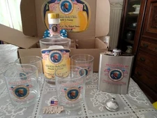 Donald Trump Presidency 4 Whiskey Glass & Bottle Gift Set