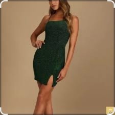 Lulu's Green Asymetrical Mini Dress Bodycon Size S Clean Girl Quiet Luxury glam