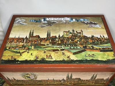 Vintage E. Otto Schmidt Large Cookie Biscuit Tin Box W. Germany Nurnberg 12''