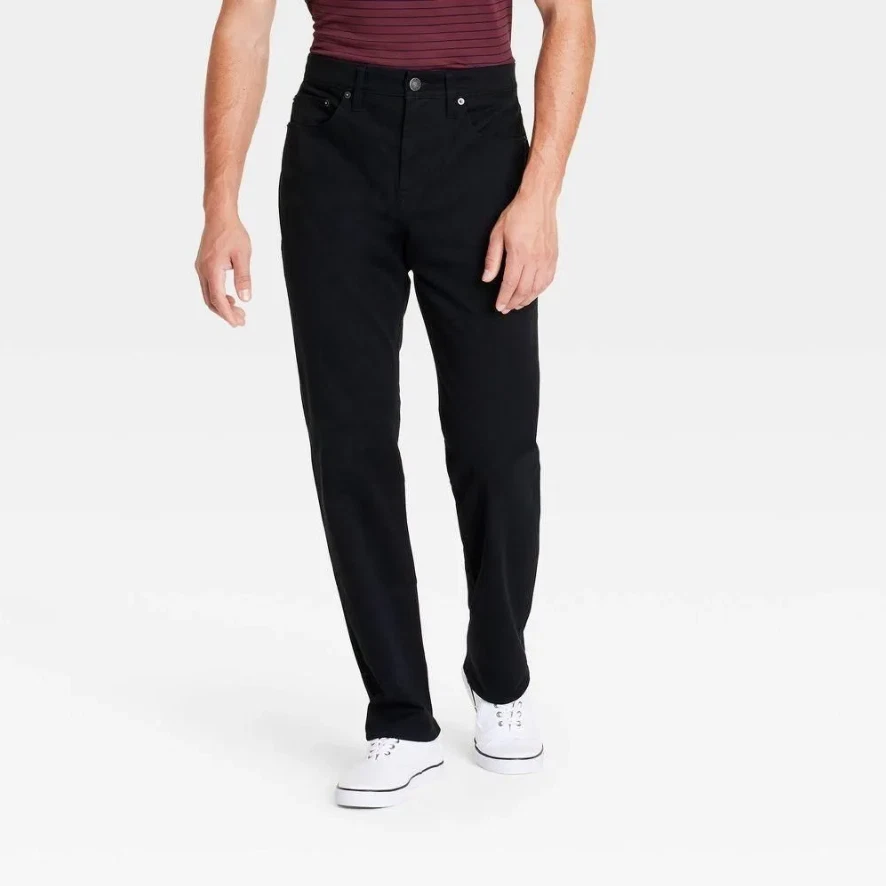 Goodfellow & Co 5-Pocket Pants Men's Black Fly Button & Zipper Straight Fit