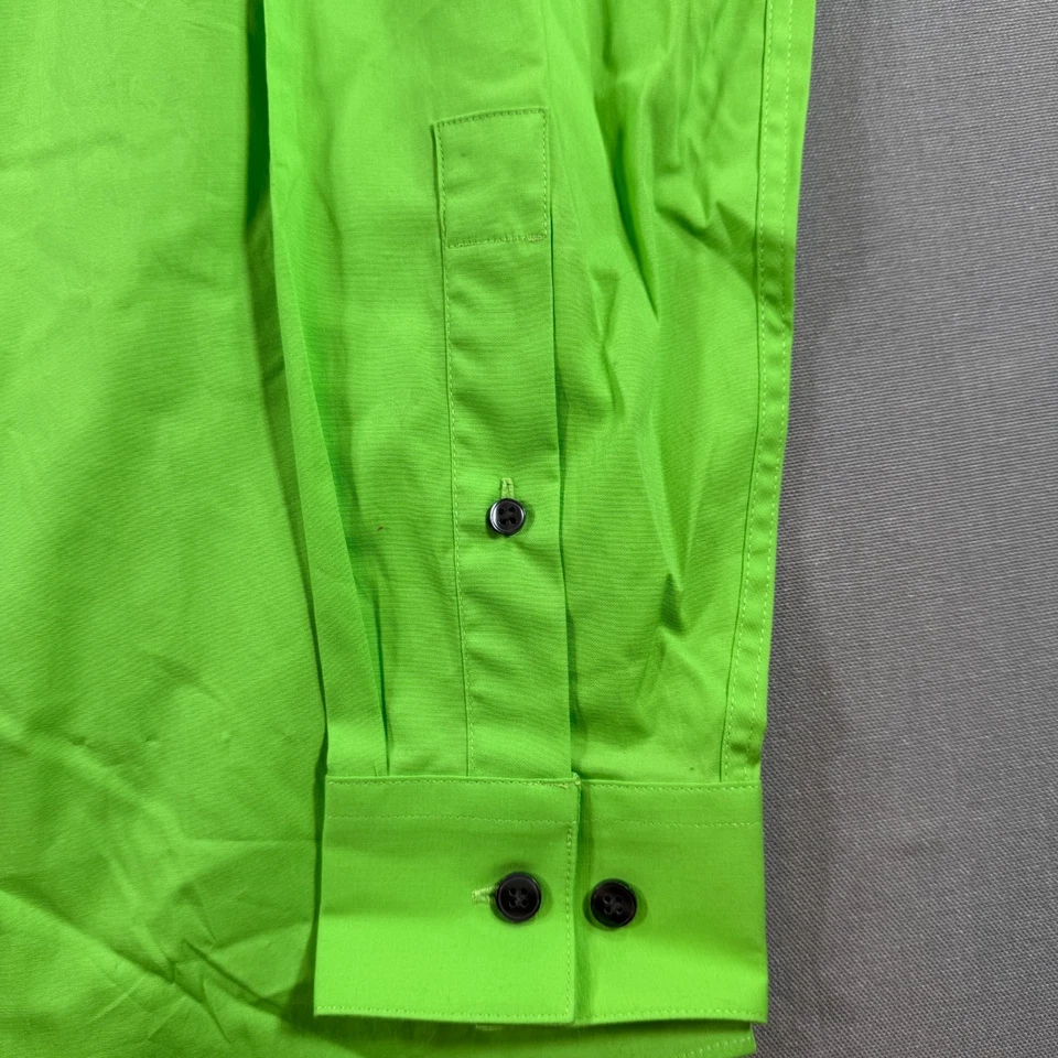 NUEVO CON ETIQUETAS APT 9 Camisa Elastizada Botón Para Hombres 14.5 32 33 Verde Manga Larga Vestido Neón Foto 2 de 4