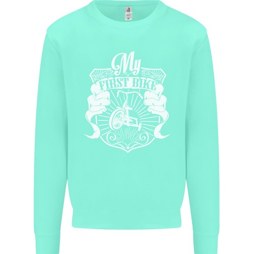 First Bike Funny Biker Motorbike Motorcycle Kids Sweatshirt Jumper - Picture 12 of 29