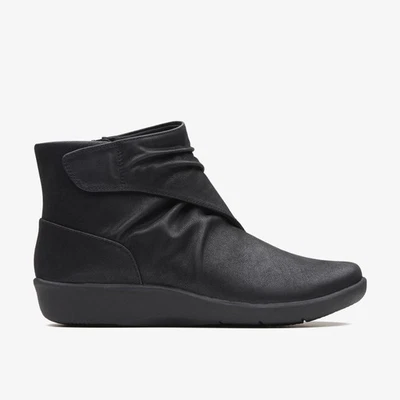 CLARKS CLOUDSTEPPERS Clarks Womens Sillian Tana Black Synthetic Ankle Boots Textile Casual