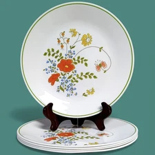 5pc Vintage 1977-1986 Corelle by Corning Wildflower Floral Plate Set 10 1/4"