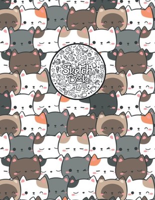Sketchbook: Blank Paper Pad Notebook With Cute Kawaii Cat Cover Design for Drawi