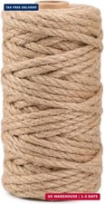 Jute Rope 6MM x 80FT Heavy Duty and Thick Twine Rope for Crafts Projects Gardeni