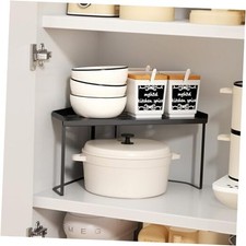 Stackable Metal Kitchen Corner Cabinet Organizer,Kitchen Corner Shelf 1 Black
