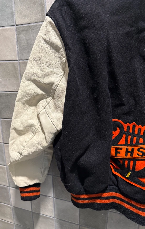 1970s Vintage Wool Leather Letterman Varsity Jacket by DeLong WPL 8936 USA Made - Image 4 of 4