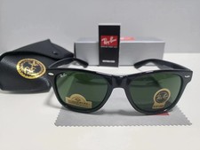 RayBan 2140 Sunglasses Black Frame with 50mm Green Glass Lenses -new