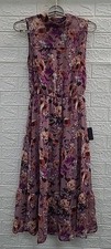 Lulus In My Dreams Mauve Floral Print Midi Dress Size XS