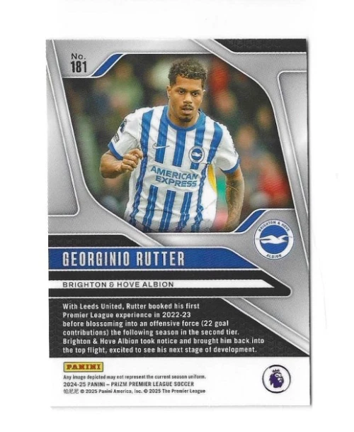 2024-25 Panini Prizm Premier League GEORGINIO RUTTER Brighton & Hove Albion - Image 2 of 2