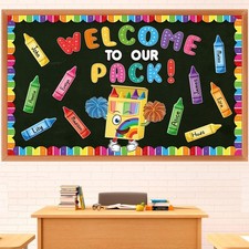 Back to School Bulletin Board Decorations Crayon Bulletin Board Decor Welcome...